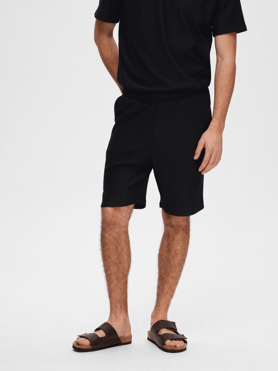 Selected RIBBED SHORTS, Black, highres - 16090773_Black_003.jpg
