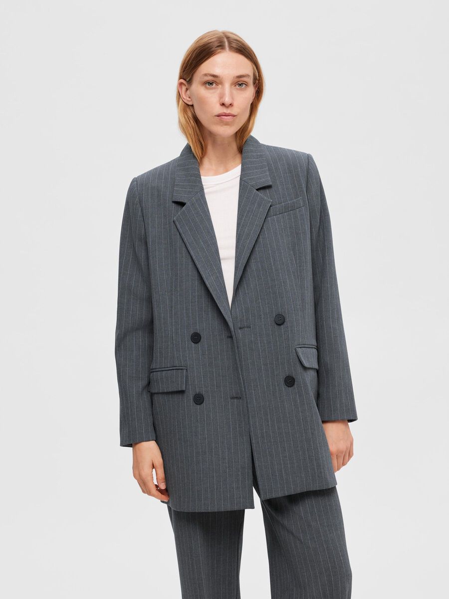 Selected OVERSIZE EN VISCOSE MÉLANGÉE BLAZER, Medium Grey Melange, highres - 16090243_MediumGreyMelange_1038056_003.jpg
