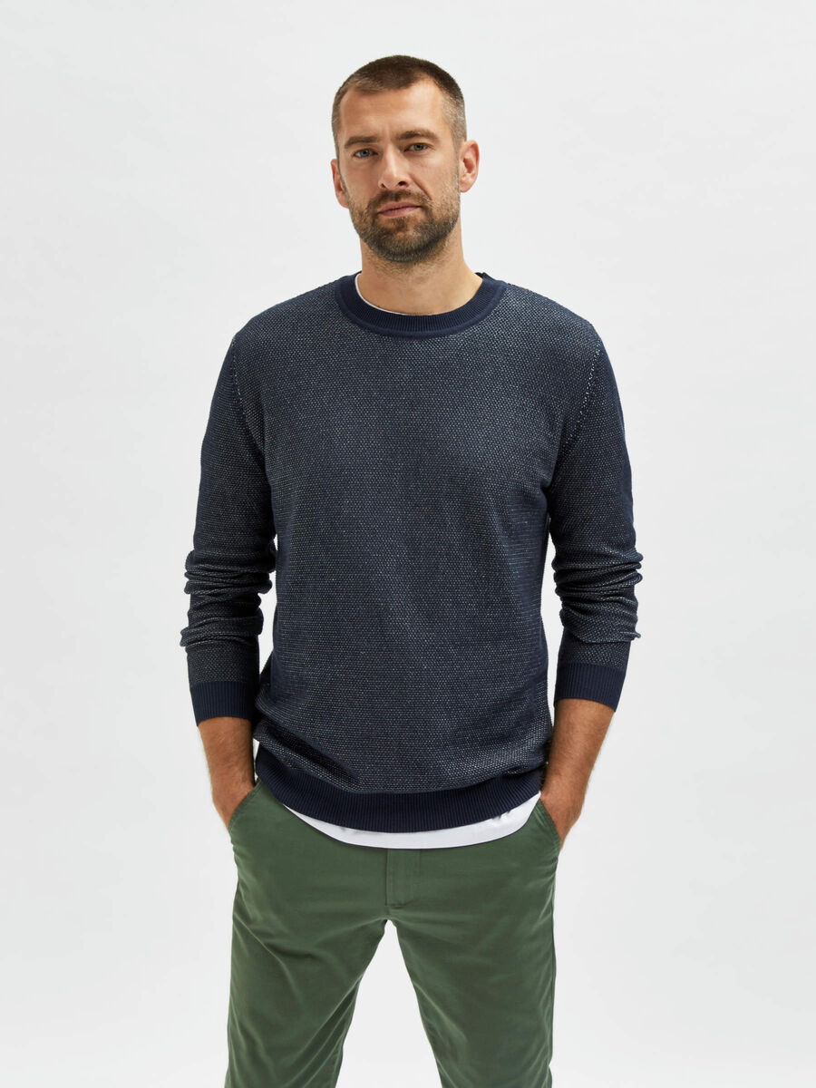 Selected LONG SLEEVE KNITTED PULLOVER, Sky Captain, highres - 16082065_SkyCaptain_892720_003.jpg