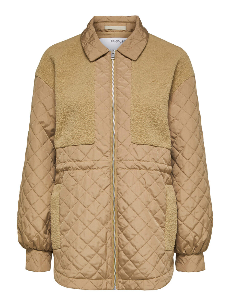 Selected ACOLCHADO CHAQUETA DE TEJIDO DE PELUCHE, Tannin, highres - 16082467_Tannin_001.jpg
