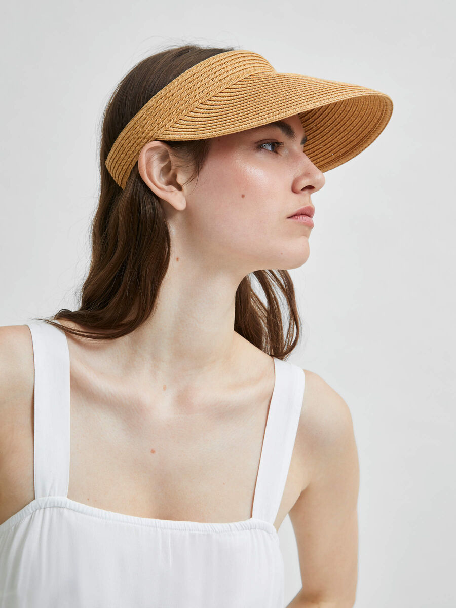 Selected STROH SONNENSCHILD VISOR, Beige, highres - 16079981_Beige_003.jpg