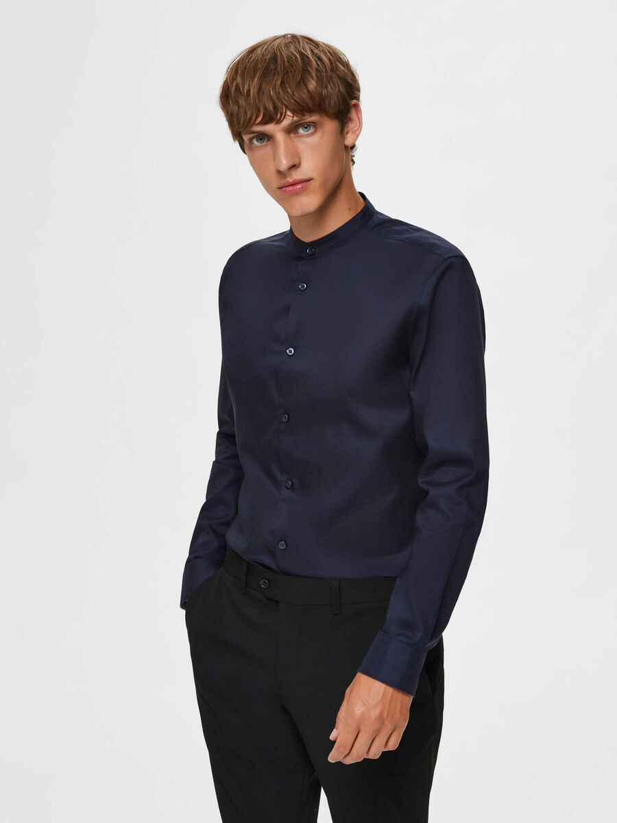 Selected MANDARIN COLLAR SHIRT, Navy Blazer, highres - 16075810_NavyBlazer_003.jpg