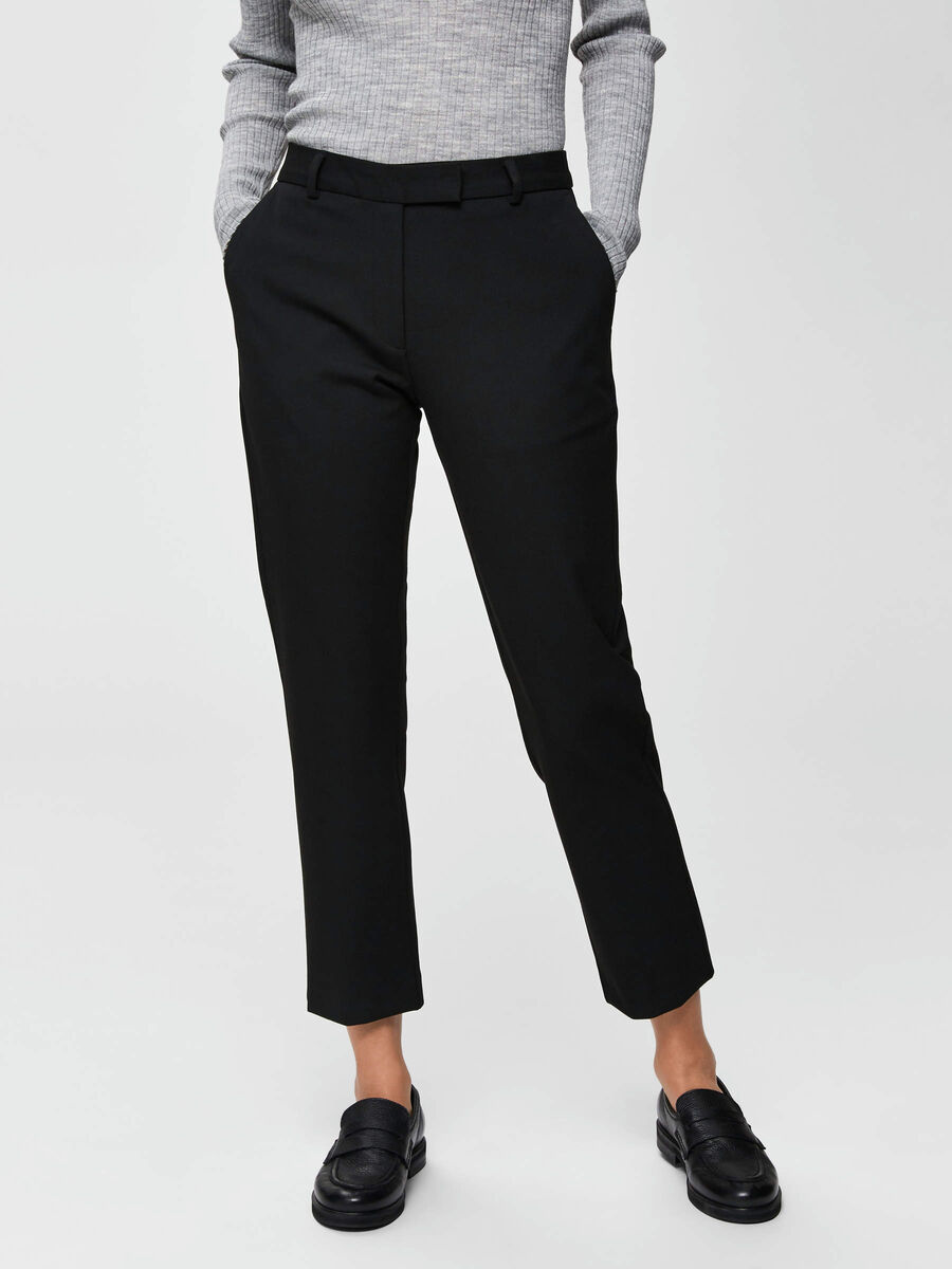 Selected CROPPED - TROUSERS, Black, highres - 16069347_Black_003.jpg