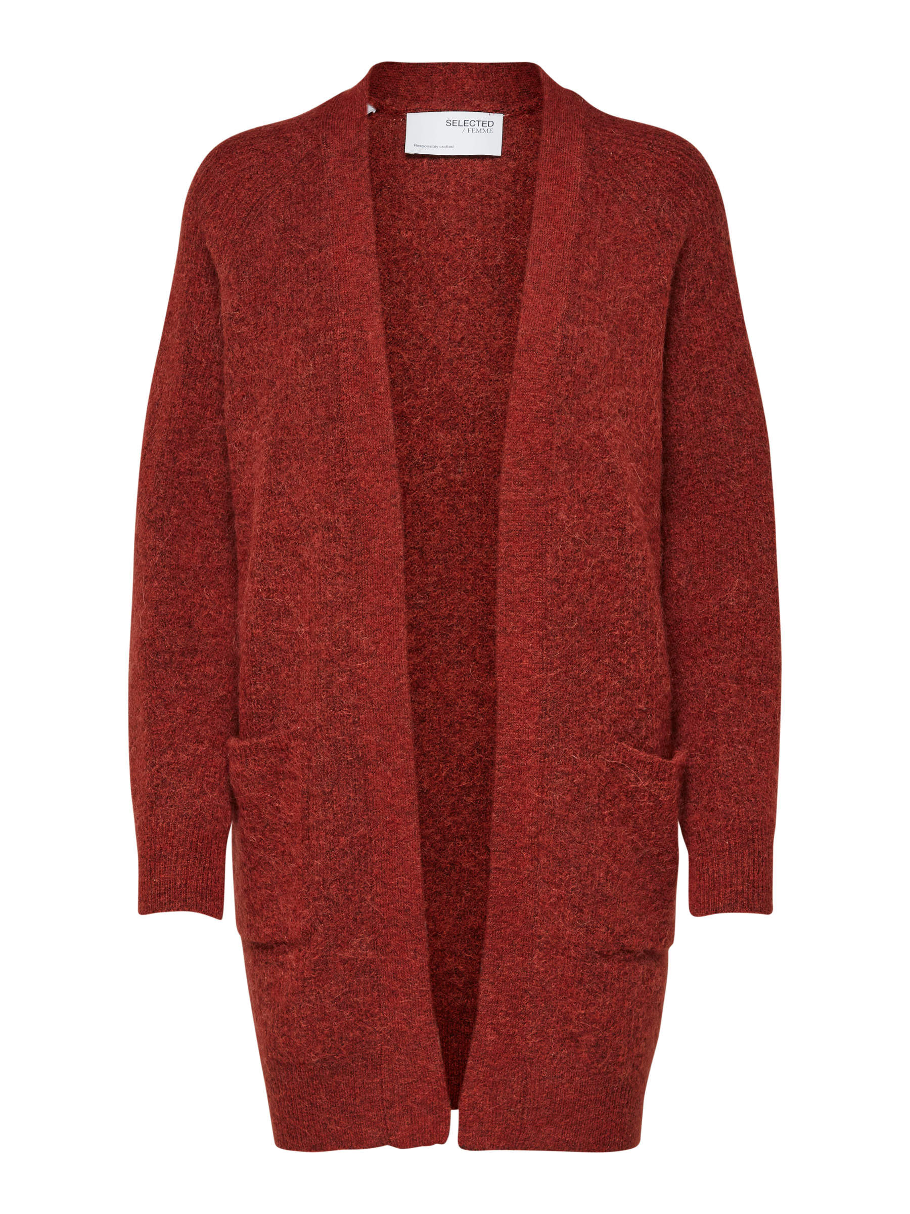 LONG KNITTED CARDIGAN Red SELECTED FEMME