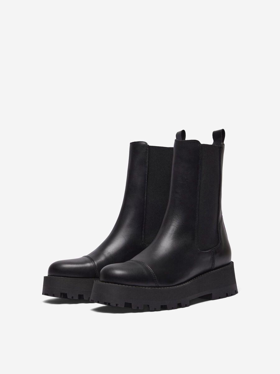 Selected LEATHER CHELSEA BOOTS, Black, highres - 16091458_Black_006.jpg