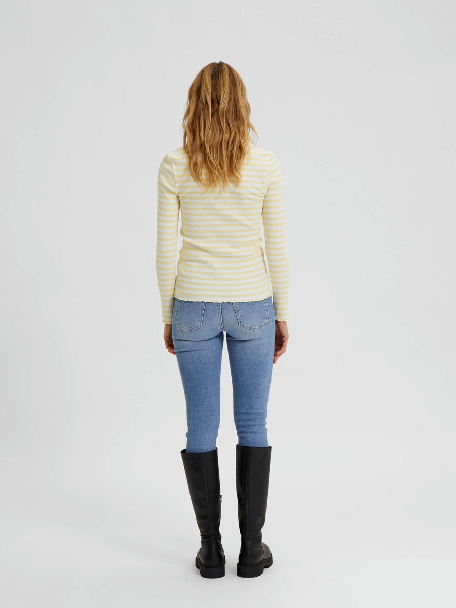 Selected STRIPED LONG-SLEEVED T-SHIRT, Double Cream, highres - 16077379_DoubleCream_820709_004.jpg