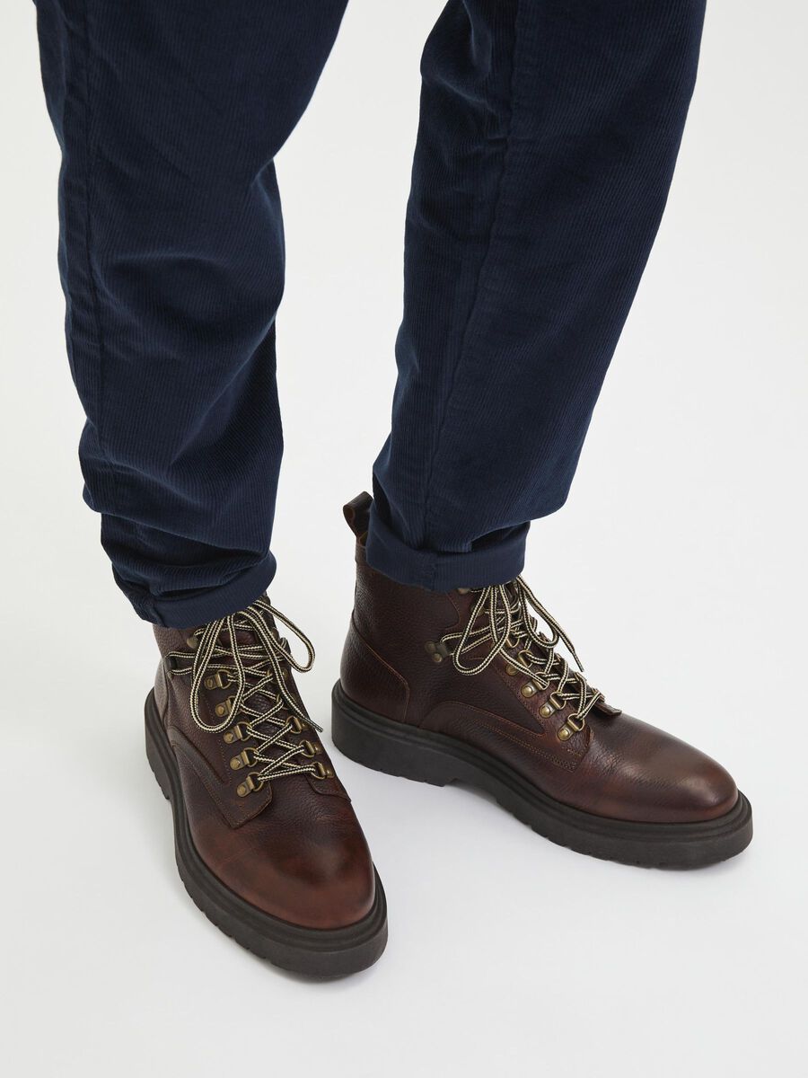 Selected LEATHER HIKING BOOTS, Cognac, highres - 16087237_Cognac_003.jpg