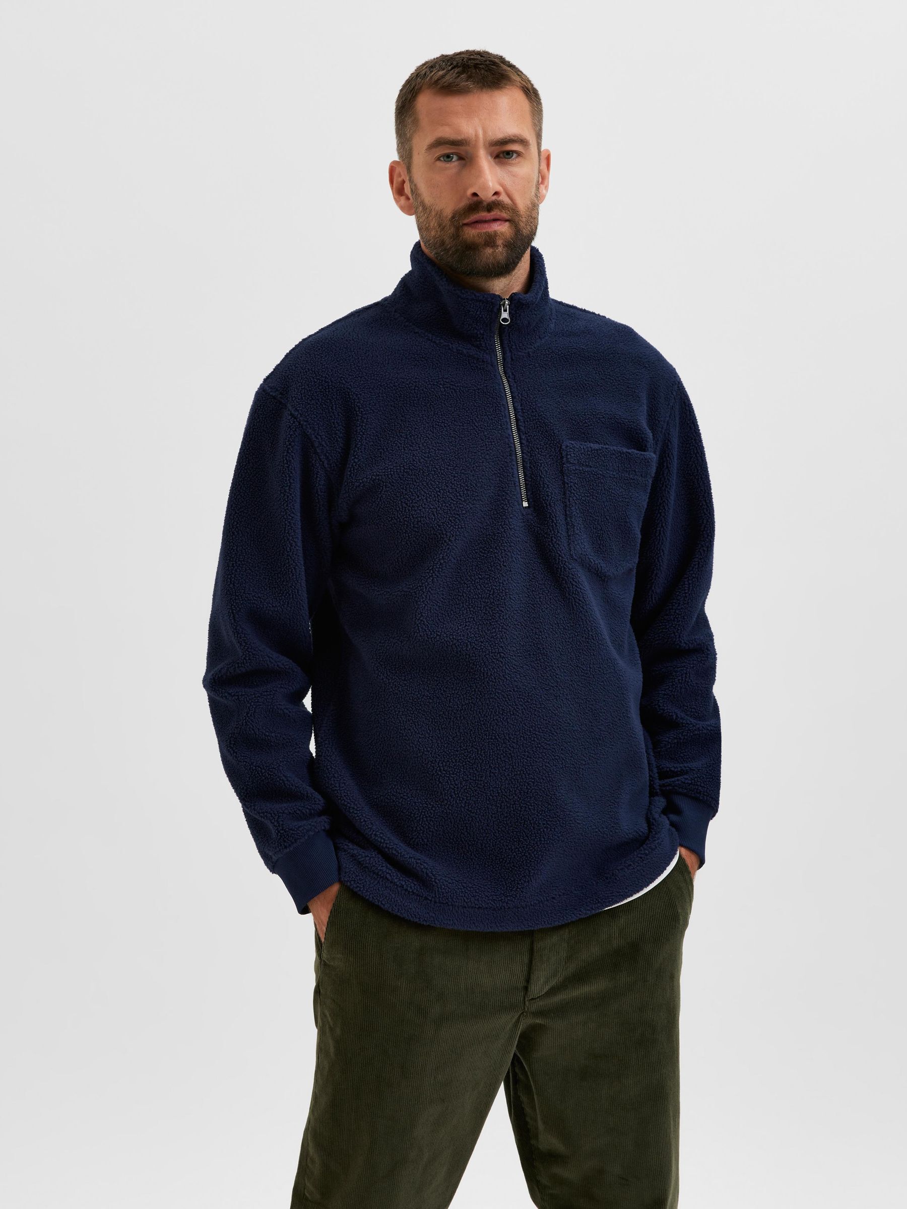 quarter zip fleece with pockets