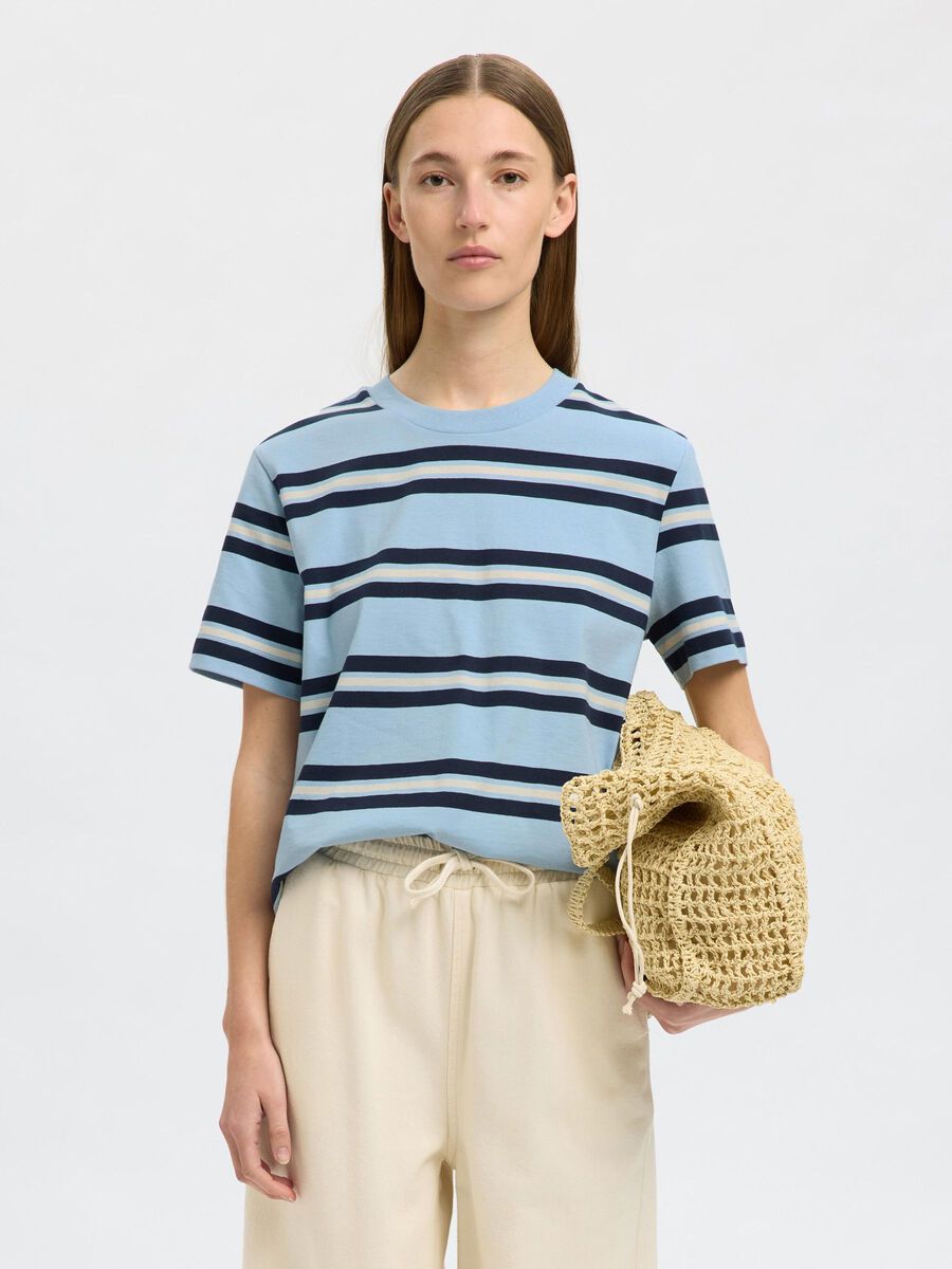 Selected BOXY FIT  SHORT-SLEEVED T-SHIRT, Cashmere Blue, highres - 16099323_CashmereBlue_1247004_003.jpg