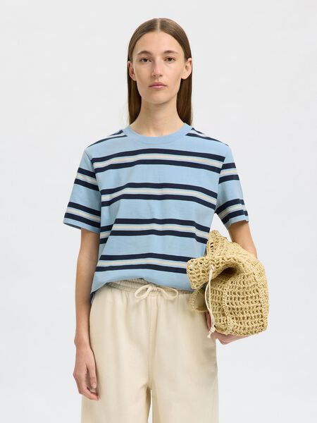 Selected BOXY FIT  SHORT-SLEEVED T-SHIRT, Cashmere Blue, highres - 16099323_CashmereBlue_1247004_003.jpg