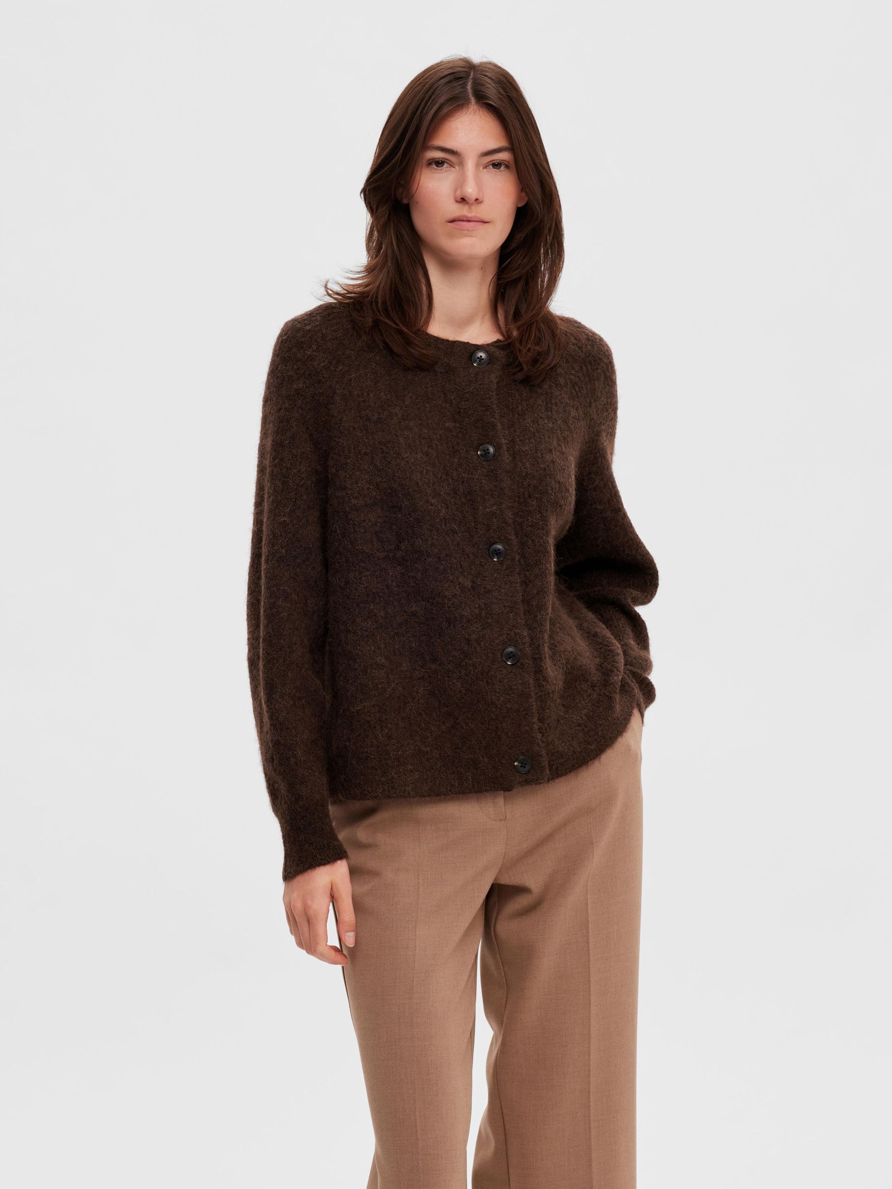 LANGE MOUWEN VEST Bruin SELECTED FEMME