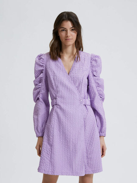Selected PUFF SLEEVED WRAP DRESS, Regal Orchid, highres - 16084985_RegalOrchid_003.jpg
