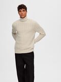 Selected CABLE-KNIT ROLL NECK PULLOVER, Oatmeal, highres - 16090707_Oatmeal_003.jpg