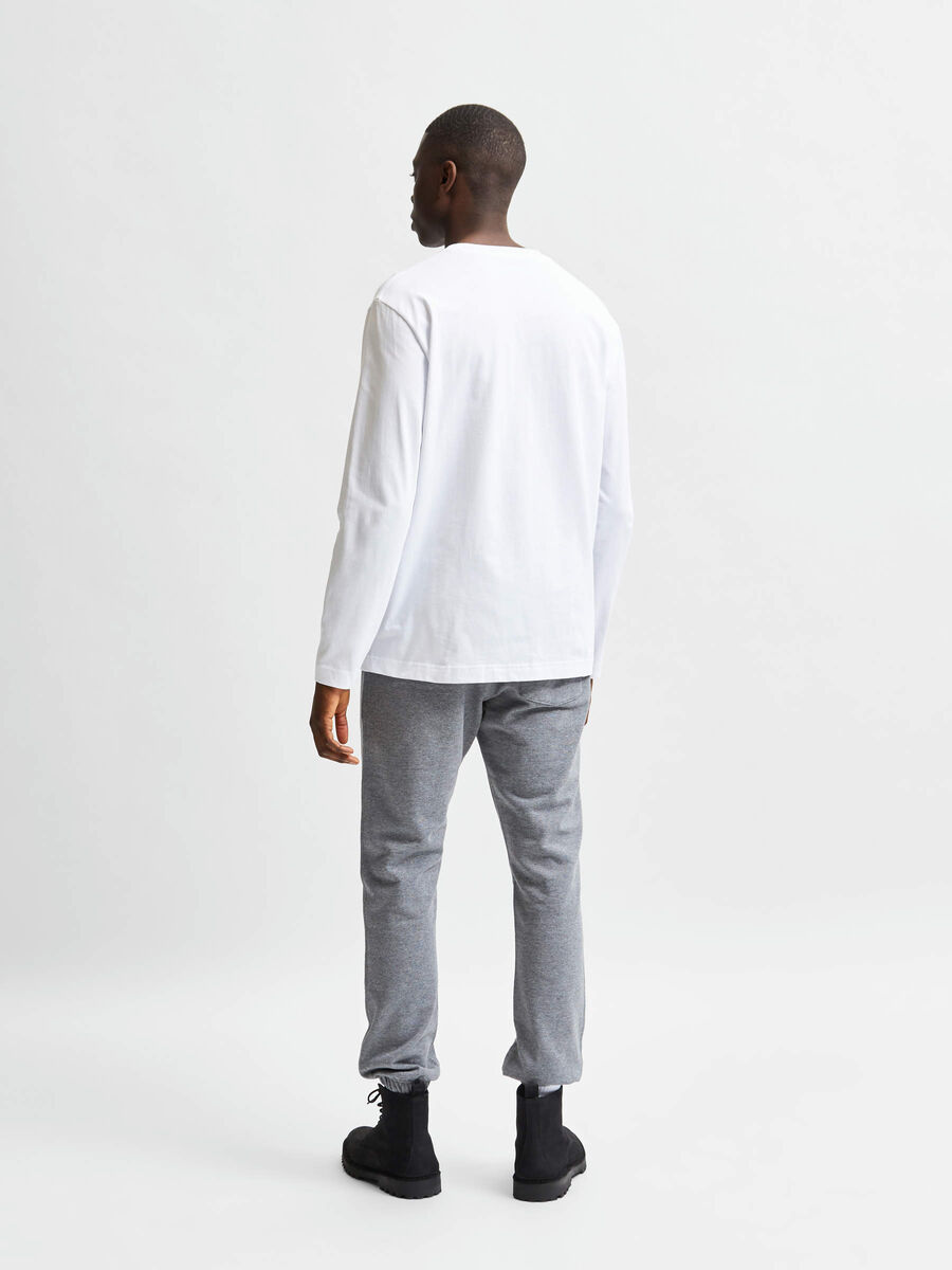 Selected COTON BIOLOGIQUE SELECTED STANDARDS JOGGING EN MOLLETON, Medium Grey Melange, highres - 16080132_MediumGreyMelange_004.jpg
