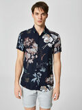 Selected FLORAL PRINTED - SHORT SLEEVED SHIRT, Dark Sapphire, highres - 16061587_DarkSapphire_613559_003.jpg