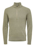 Selected HIGH ZIP PULLOVER, Vetiver, highres - 16087985_Vetiver_001.jpg