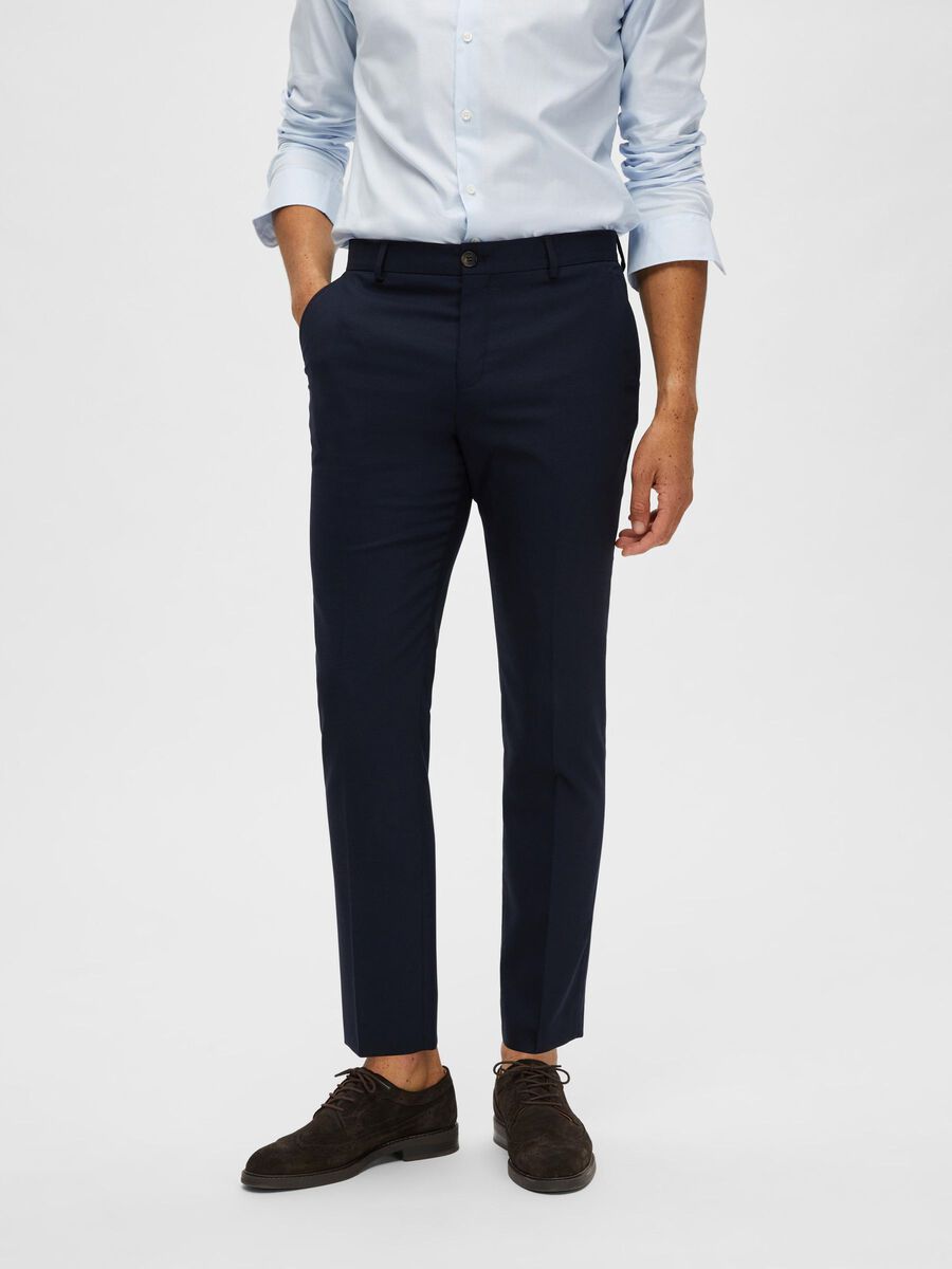 Selected WOVEN WOOL BLEND TROUSERS, Navy Blazer, highres - 16087869_NavyBlazer_003.jpg