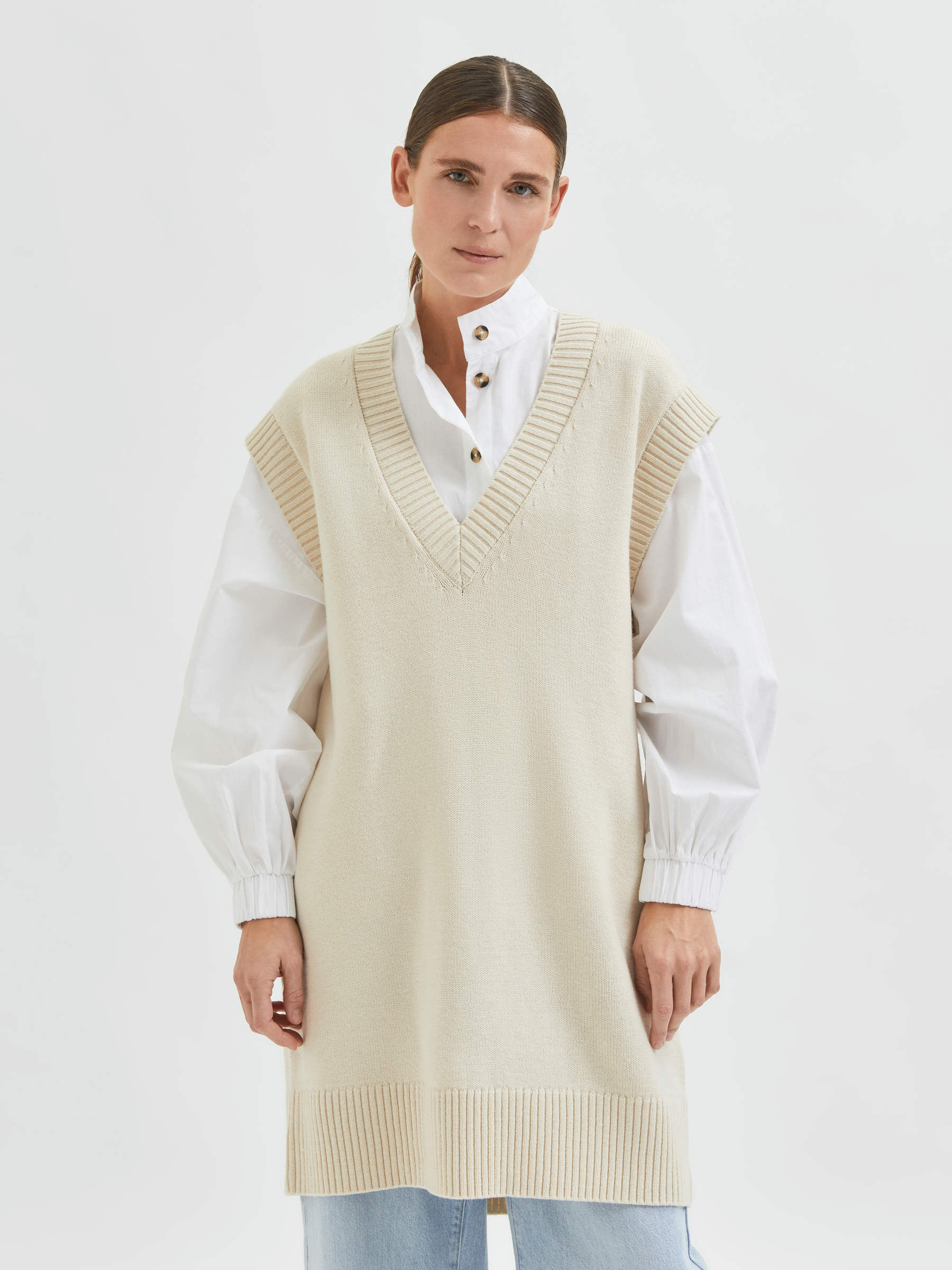 long knitted vest