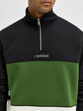 Selected HALF ZIP SWEATSHIRT, Black, highres - 16084758_Black_006.jpg