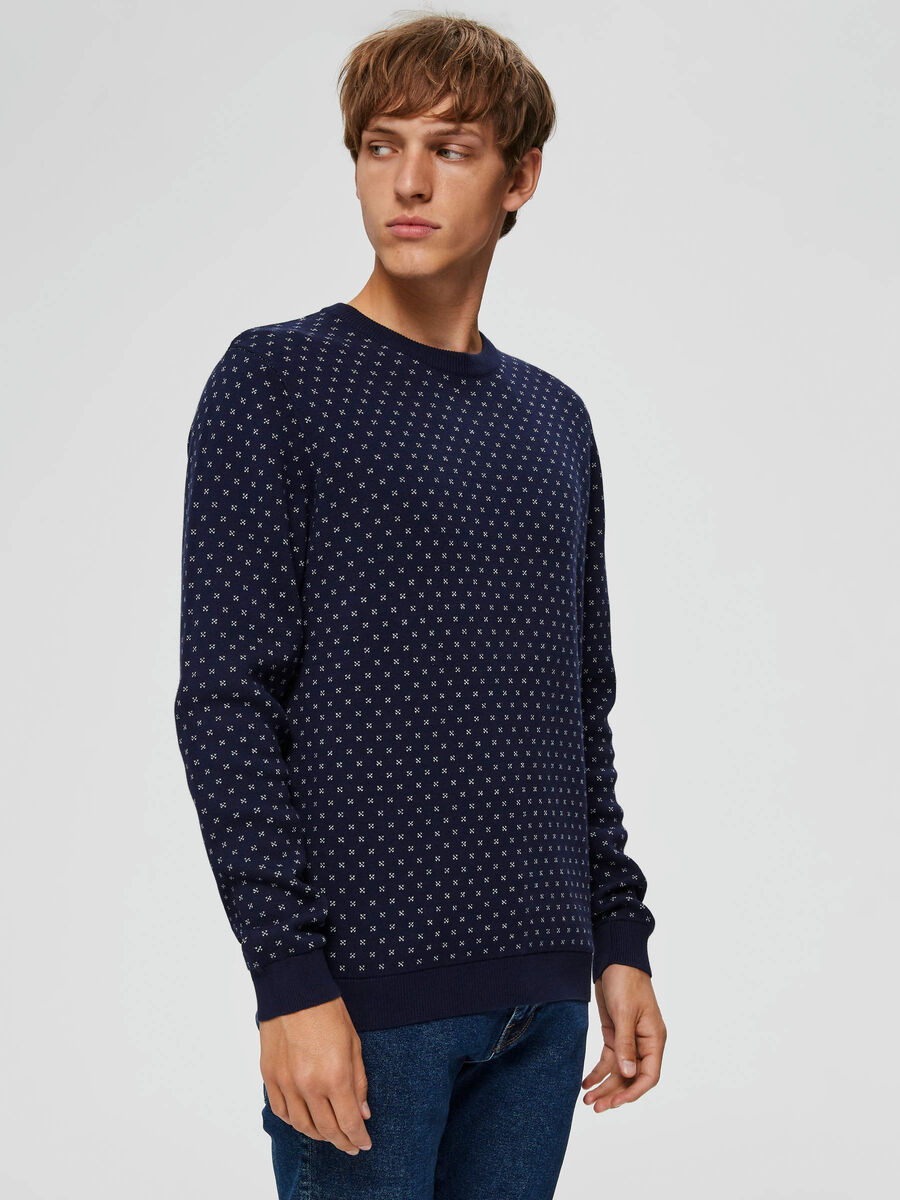 Selected ORGANIC COTTON - JUMPER, Maritime Blue, highres - 16071999_MaritimeBlue_734445_003.jpg