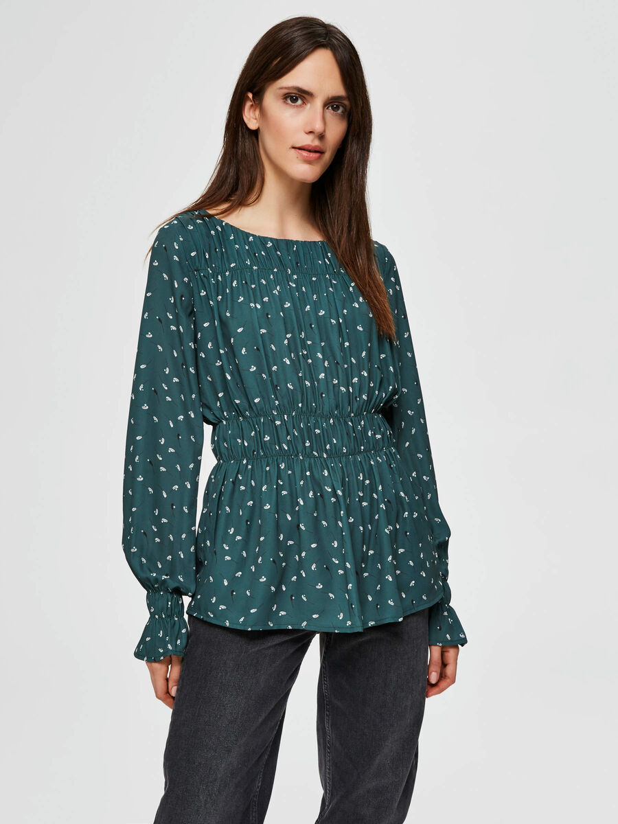 Selected PLISSÉ - BLOUSE, Jungle Green, highres - 16072754_JungleGreen_741751_003.jpg