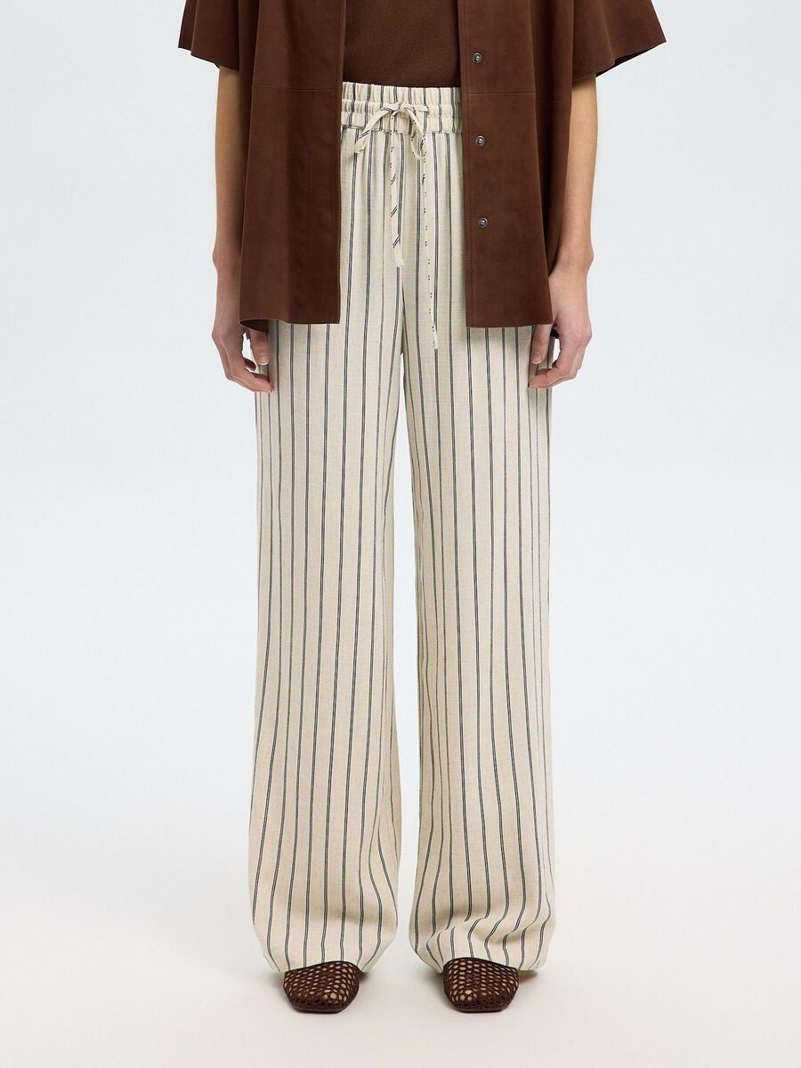 Selected HIGH WAISTED WIDE-LEG TROUSERS, Sandshell, highres - 16094069_Sandshell_1194490_003.jpg