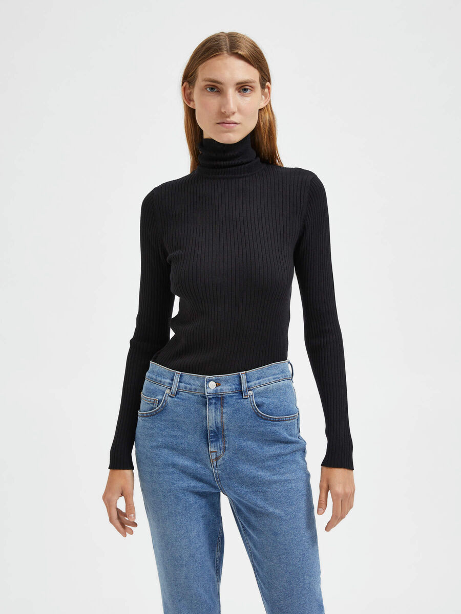 Selected RIBBED TURTLENECK, Black, highres - 16087751_Black_003.jpg