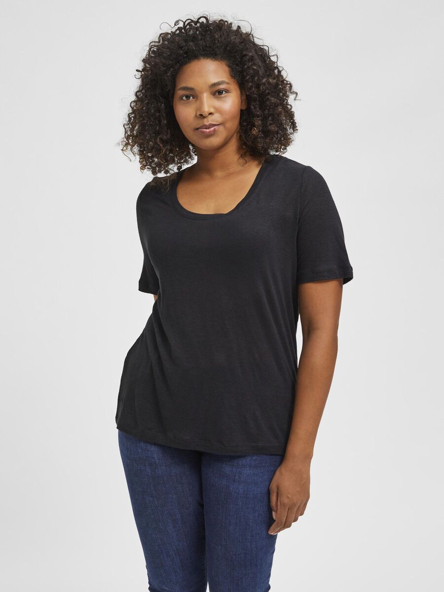 Selected CURVE LIN FIN T-SHIRT, Black, highres - 16080415_Black_003.jpg