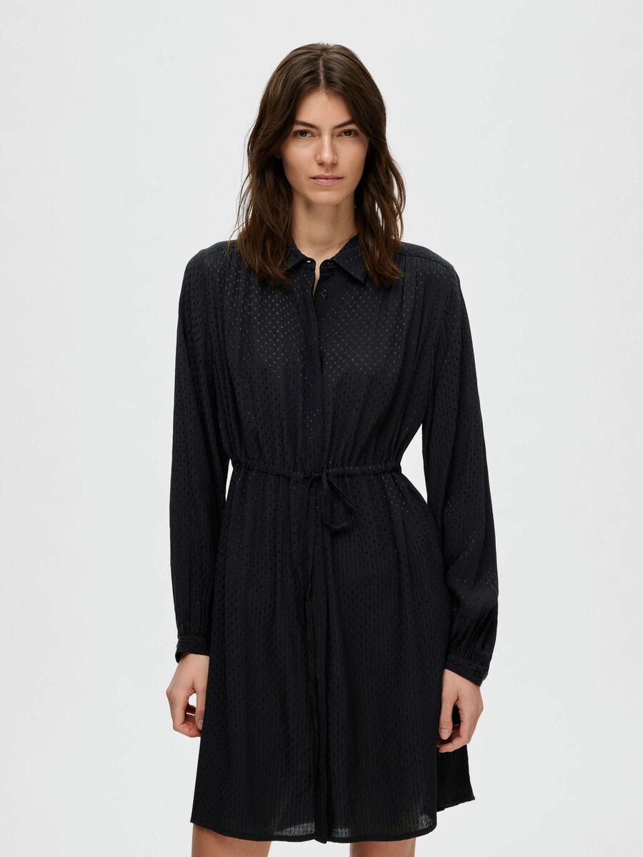 Selected TEXTURÉ ROBE-CHEMISE, Black, highres - 16090427_Black_003.jpg