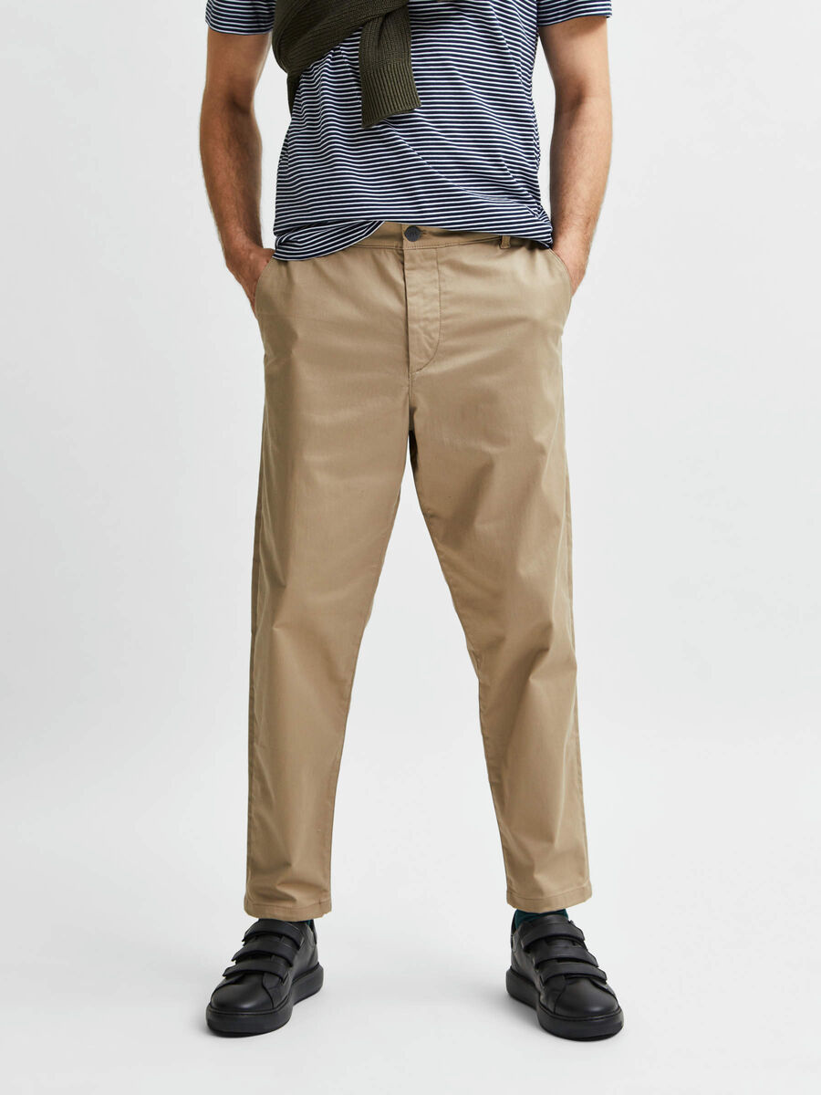 TAPERED CHINOS | Brown | SELECTED HOMME® | Stretchhosen