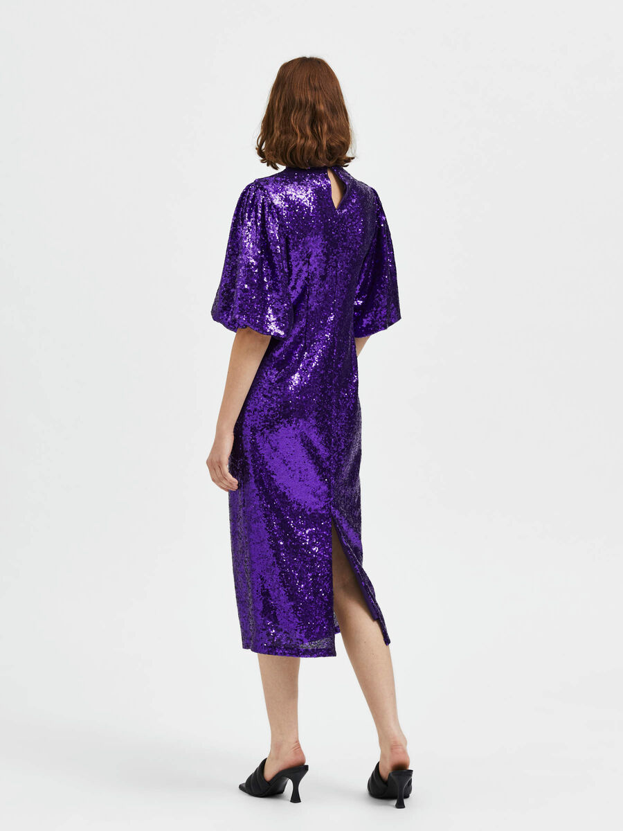 Selected SEQUIN MIDI DRESS, Acai, highres - 16086217_Acai_004.jpg