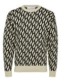 Selected JACQUARD-MUSTER STRICKPULLOVER, Oatmeal, highres - 16081043_Oatmeal_891085_001.jpg