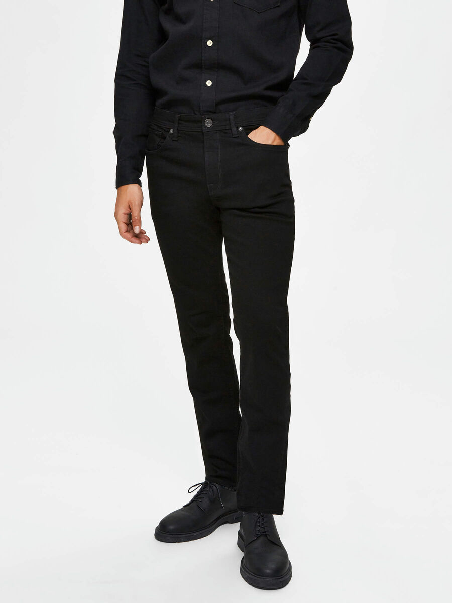 Selected BLACK SLIM FIT JEANS, Black Denim, highres - 16075429_BlackDenim_003.jpg