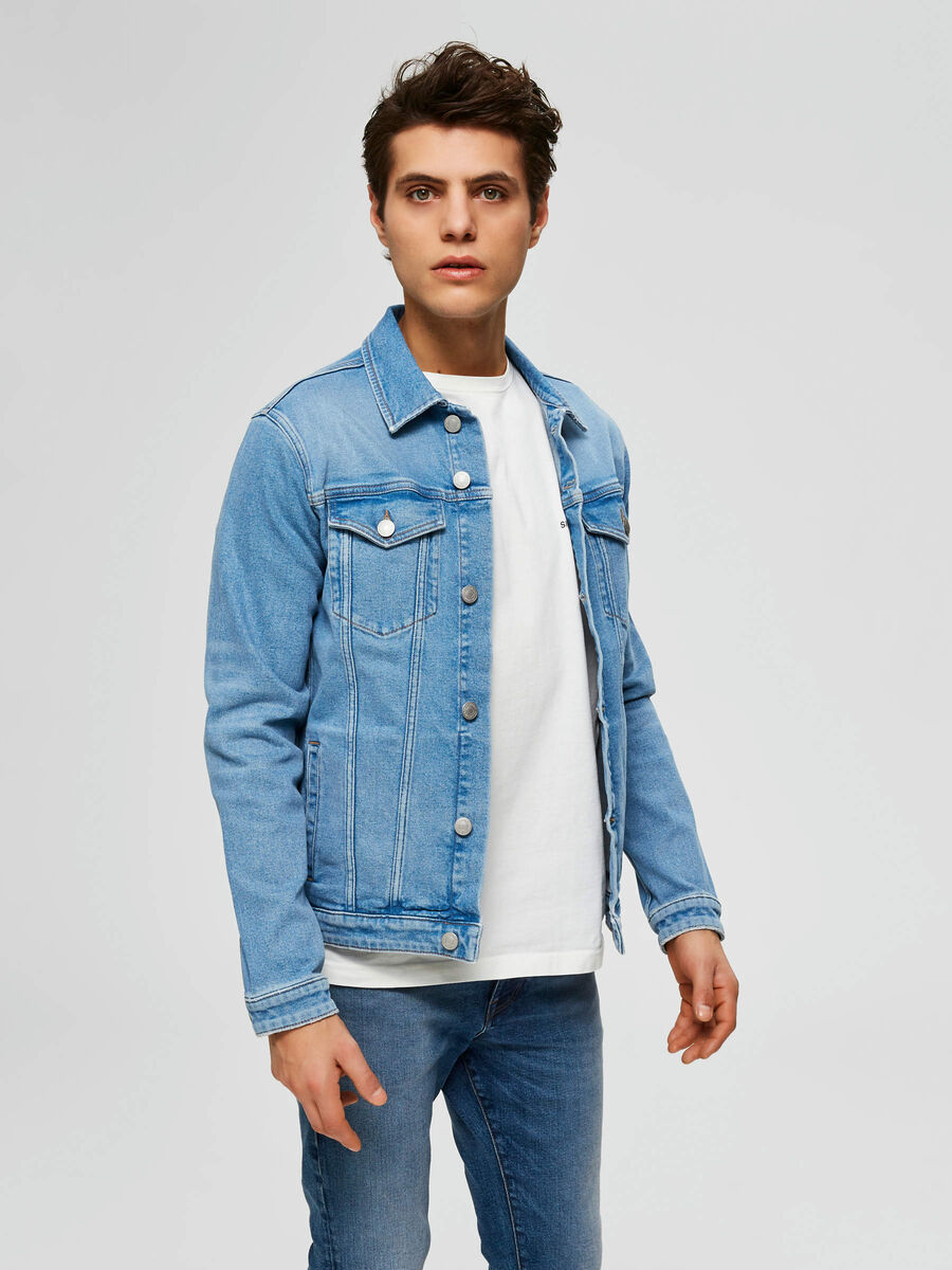 Selected COTON BIOLOGIQUE - VESTE EN JEAN, Light Blue Denim, highres - 16072769_LightBlueDenim_003.jpg