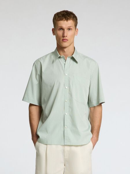Selected STRIPED SHORT SLEEVED SHIRT, Iceberg Green, highres - 16099027_IcebergGreen_1214208_003.jpg