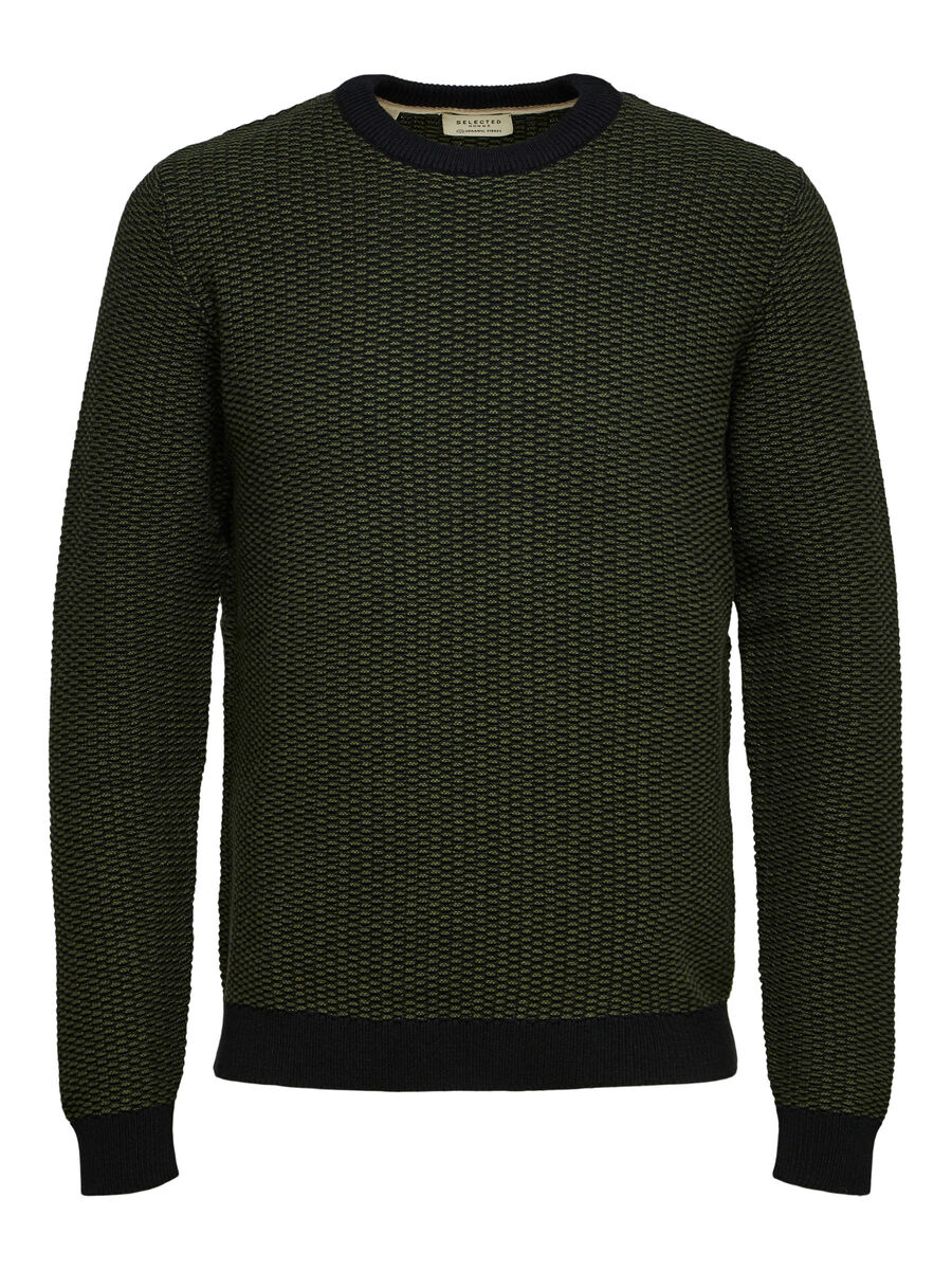 Selected COTON BIOLOGIQUE - PULL, Rifle Green, highres - 16074689_RifleGreen_798320_001.jpg