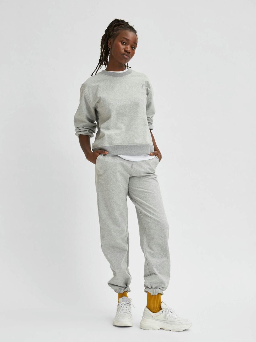 Selected LOOSE FIT BIO-BAUMWOLLE SWEATSHIRT, Medium Grey Melange, highres - 16080272_MediumGreyMelange_005.jpg