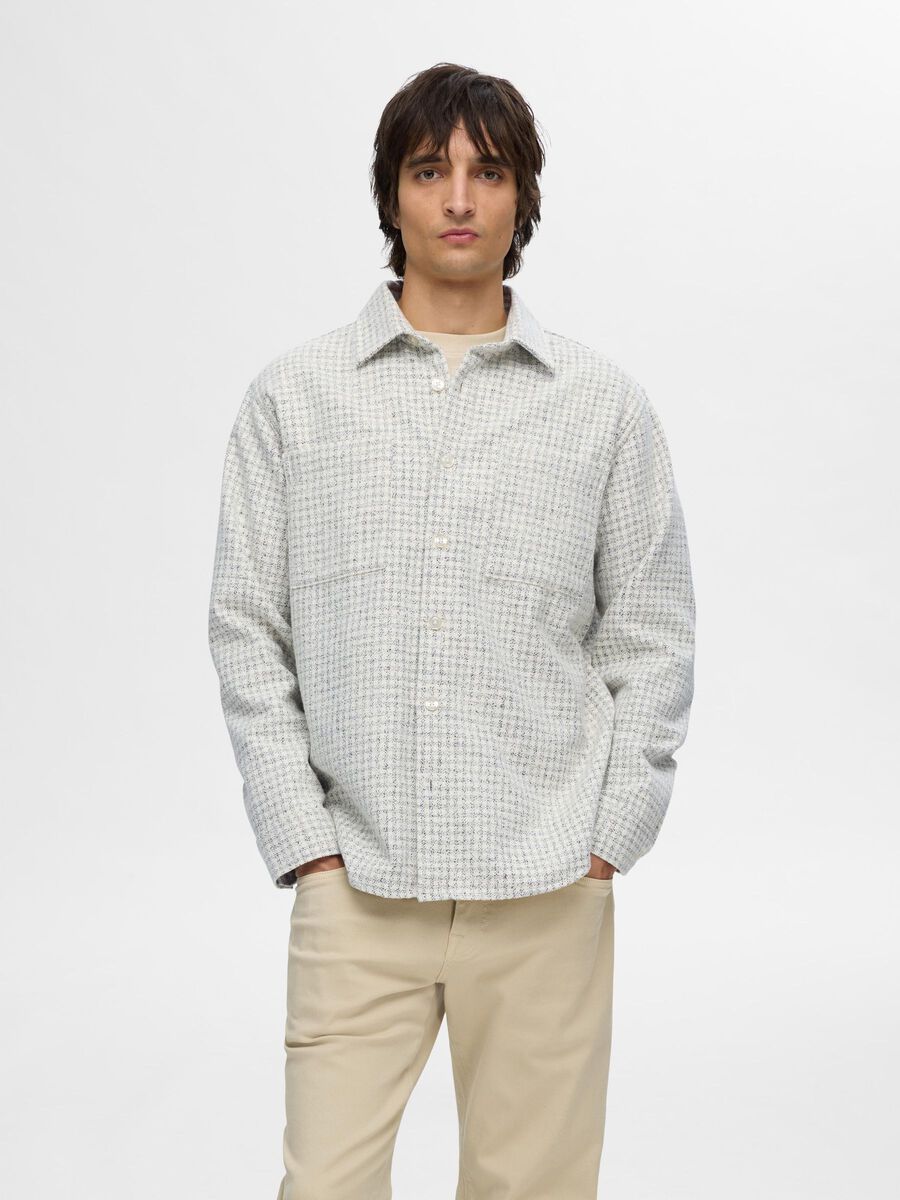 Selected TWILL OVERSHIRT, Egret, highres - 16094891_Egret_1126827_003.jpg