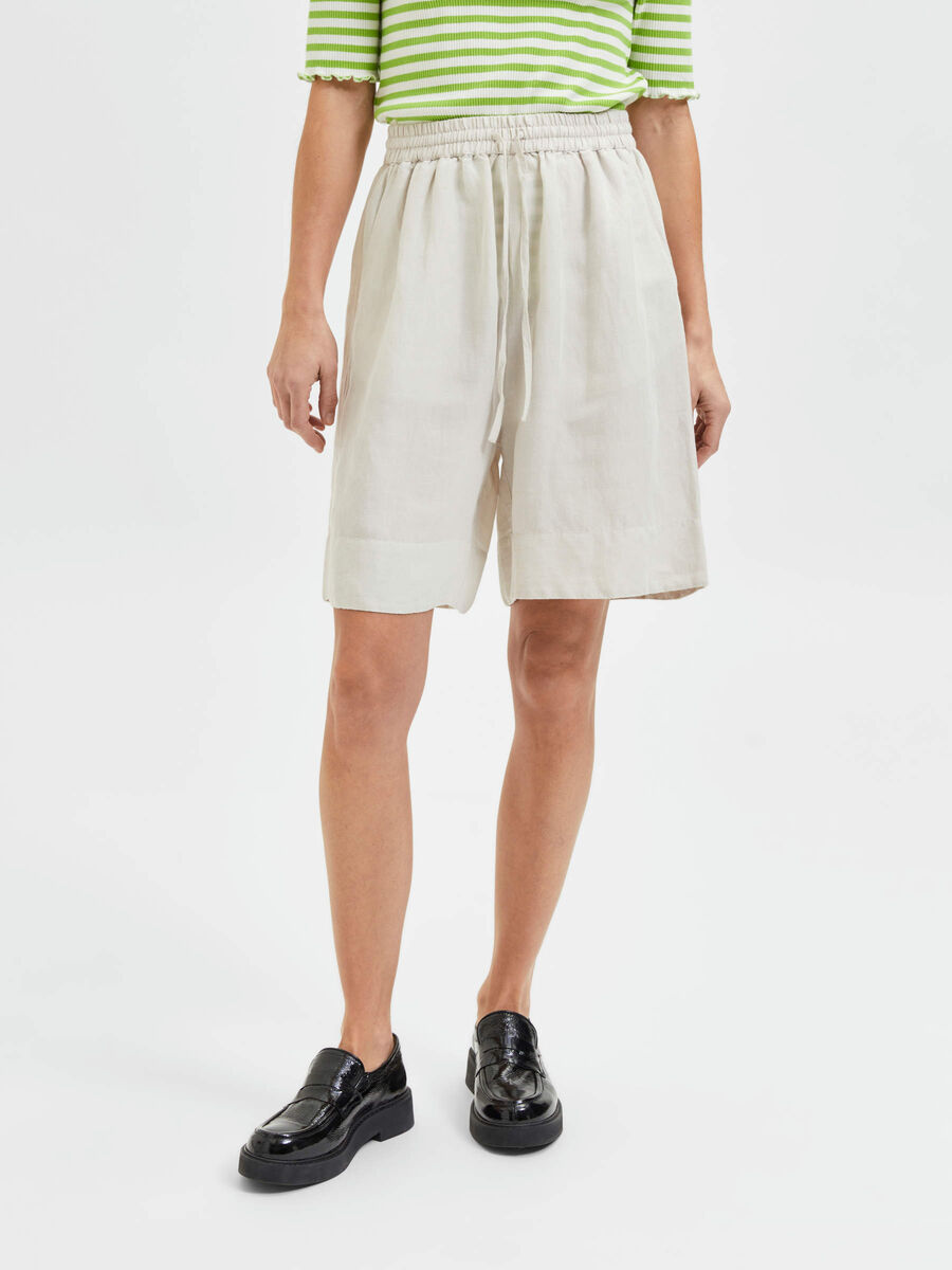 Selected HIGH WAISTED SHORTS, Natural, highres - 16084182_Natural_003.jpg