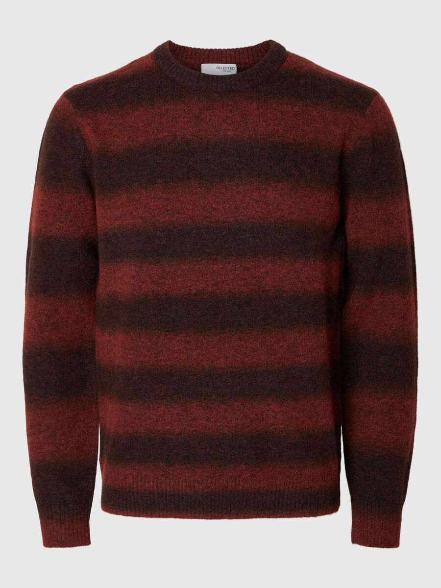 Selected OMBRE STRIPED CREWNECK JUMPER, Red Ochre, highres - 16095637_RedOchre_1143082_001.jpg