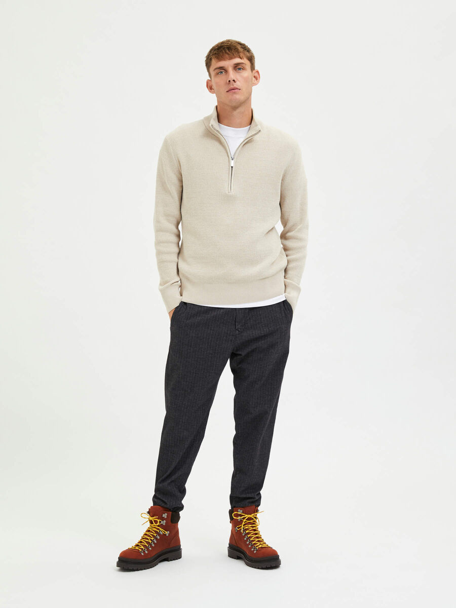 Selected COL MONTANT PULLOVER, Oatmeal, highres - 16087985_Oatmeal_005.jpg