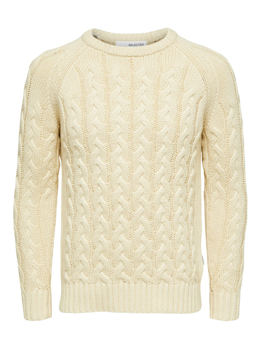 Selected CABLE KNIT JUMPER, Cloud Cream, highres - 16086658_CloudCream_001.jpg