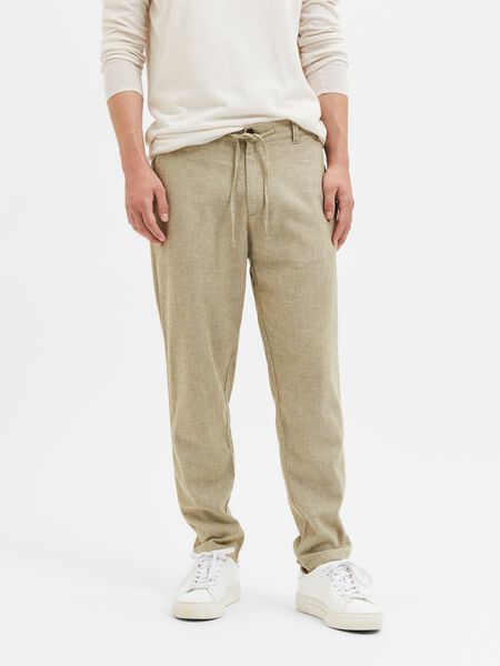 Selected MÉLANGE DE LIN PANTALON À COUPE EFFILÉE, Olive Branch, highres - 16087636_OliveBranch_983084_003.jpg