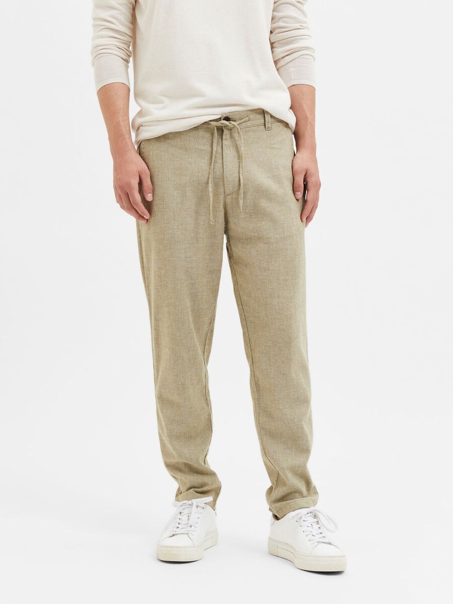Selected SLIM FIT TAPERED TROUSERS, Olive Branch, highres - 16087636_OliveBranch_983084_003.jpg
