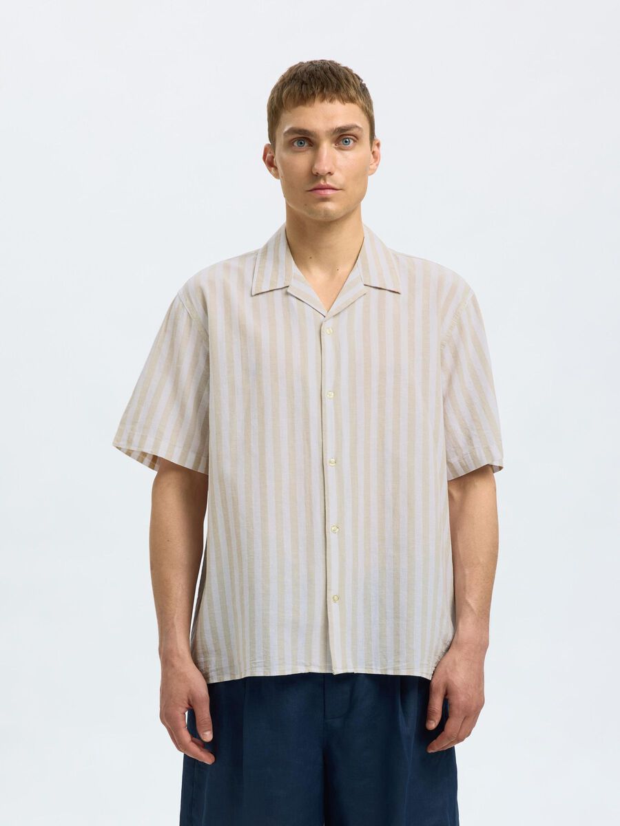 Selected LINNENMIX OVERHEMD MET KORTE MOUWEN, Pure Cashmere, highres - 16092978_PureCashmere_1175226_003.jpg