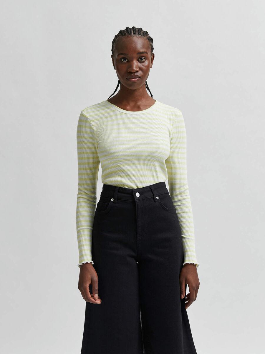 Selected STRIPED LONG-SLEEVED T-SHIRT, Young Wheat, highres - 16077379_YoungWheat_820709_003.jpg