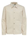 Selected LONG-SLEEVED OVERSHIRT, Ecru, highres - 16088022_Ecru_001.jpg