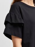 Selected COTTON RUFFLE  T-SHIRT, Black, highres - 16079837_Black_006.jpg