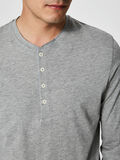 Selected SPLIT NECK - LÅNGÄRMAD T-SHIRT, Light Grey Melange, highres - 16051023_LightGreyMelange_006.jpg