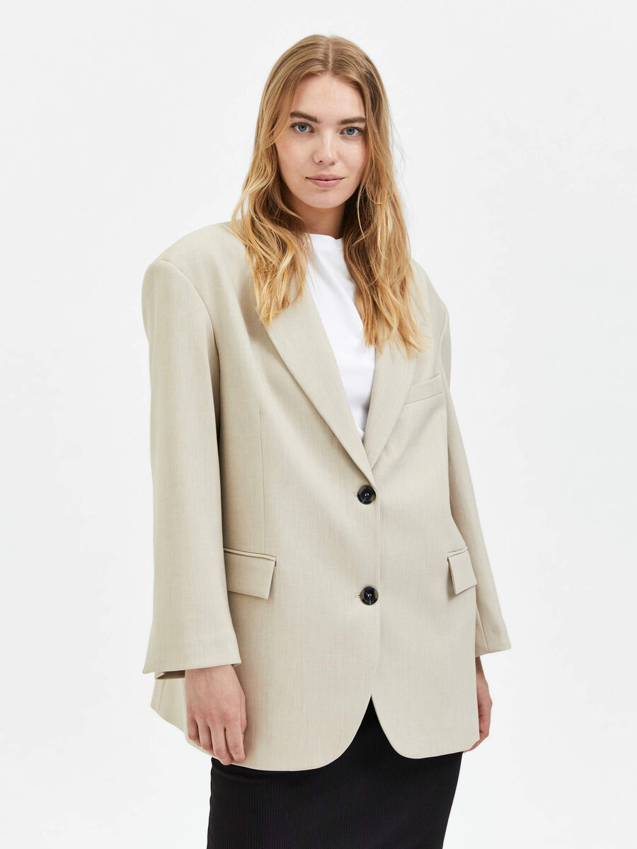 Selected OVERSIZED BLAZER, Sandshell, highres - 16083598_Sandshell_915149_003.jpg